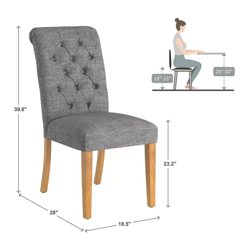 Chaises Parsons Gramercy à dossier roulé et touffeté (lot de 2) - iNSPIREQ