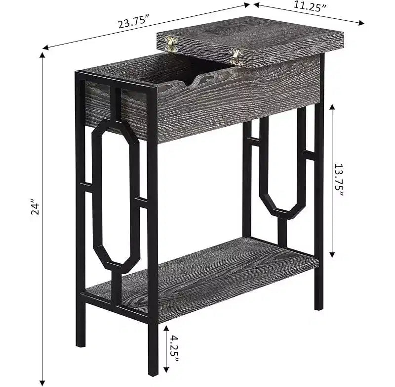 Table d'appoint rectangulaire en métal HomeStock 1 pièce