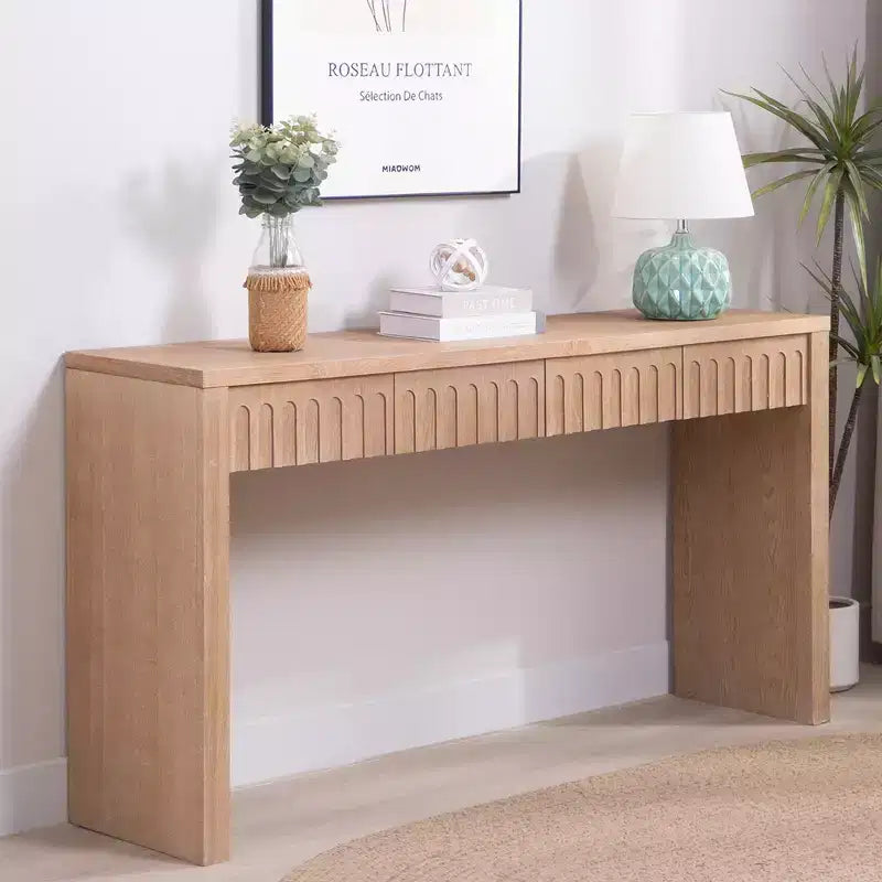 Console en bois moderne GDFStudio Camden de 59,2 pouces avec 4 tiroirs