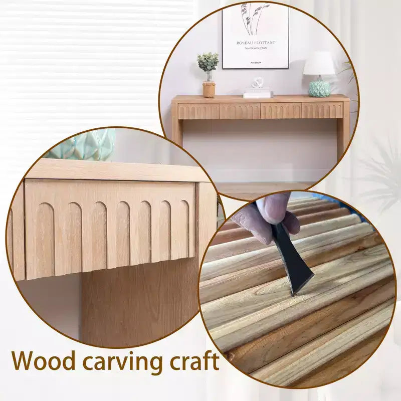 Console en bois moderne GDFStudio Camden de 59,2 pouces avec 4 tiroirs