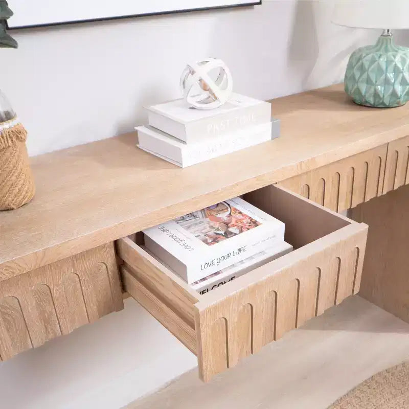 Console en bois moderne GDFStudio Camden de 59,2 pouces avec 4 tiroirs