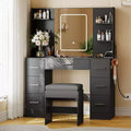 Makeup Vanity with Mirror and Chair, 7 Drawers, Hairdryer Holder, for Bedroom, Home