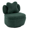 Modern Swivel Accent Chair, Teddy Fabric 360Rotating Lounge Chair , Upholstered Comfy Reading Chair for for Living Room Bedroom Small Space, Green
