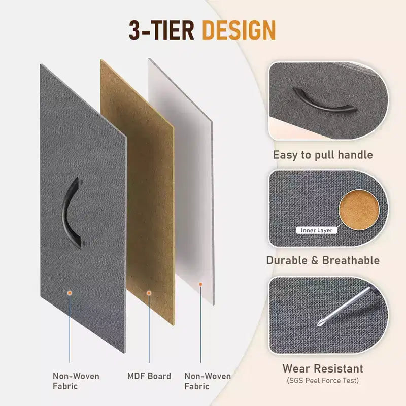 Commode à 5 tiroirs en tissu – Solution de rangement spacieuse – Commode de chambre moderne – Organisateur à cadre métallique – Grands tiroirs amovibles