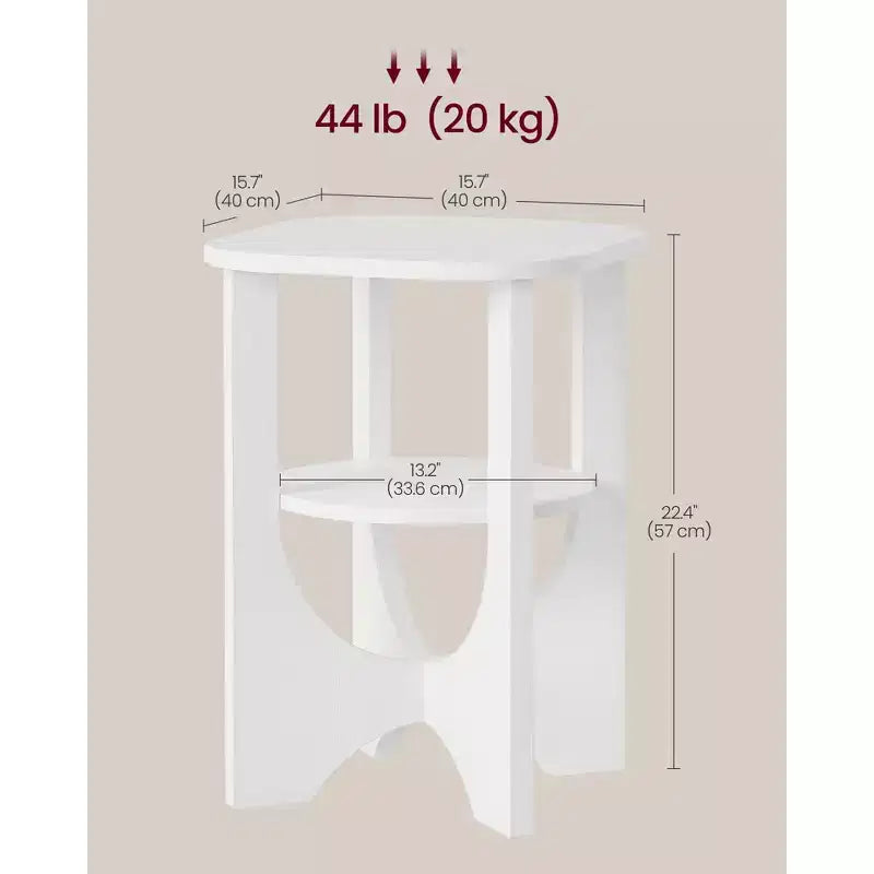 Table d'appoint VASAGLE, petite table de bout à 2 niveaux, table de chevet avec étagère inférieure pour petits espaces, salon, chambre
