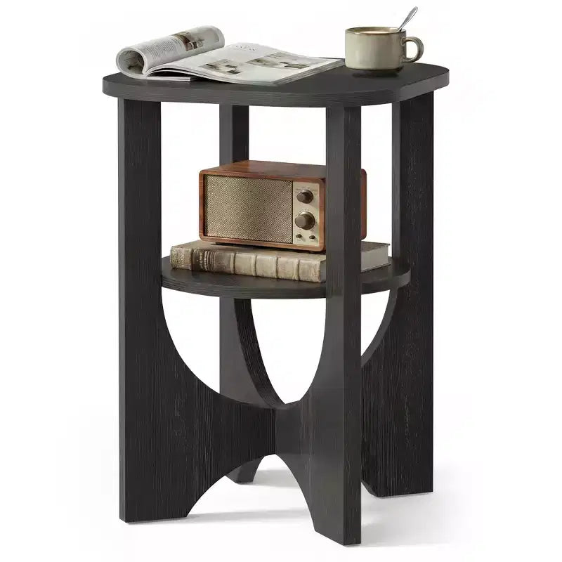 VASAGLE Side Table, 2 Tier Small Accent End Table, Nightstand with Lower Shelf for Small Spaces, Living Room, Bedroom