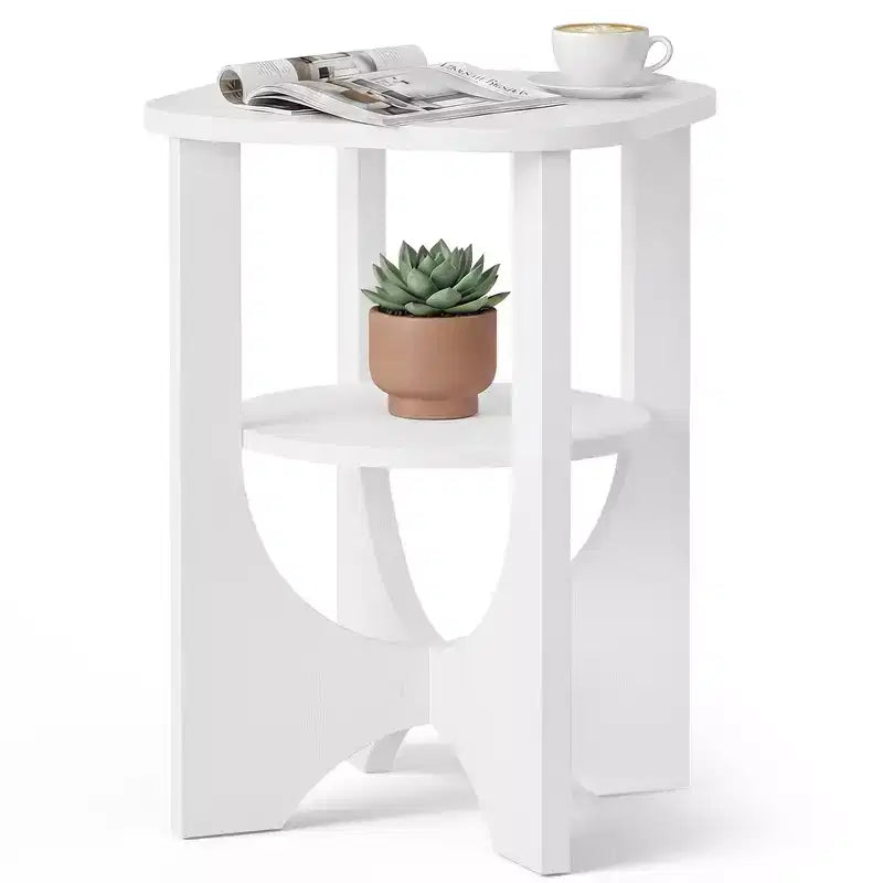Table d'appoint VASAGLE, petite table de bout à 2 niveaux, table de chevet avec étagère inférieure pour petits espaces, salon, chambre