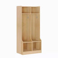 Acekool 2-Section Kids Coat Locker with 4 Cubbies & Hooks for Classroom, Playroom & Entryway