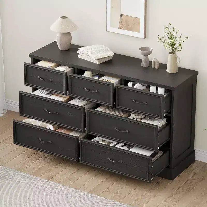 Commode à tiroirs à niveaux multiples, bahut moderne du milieu du siècle, poignée métallique, pour salon, entrée