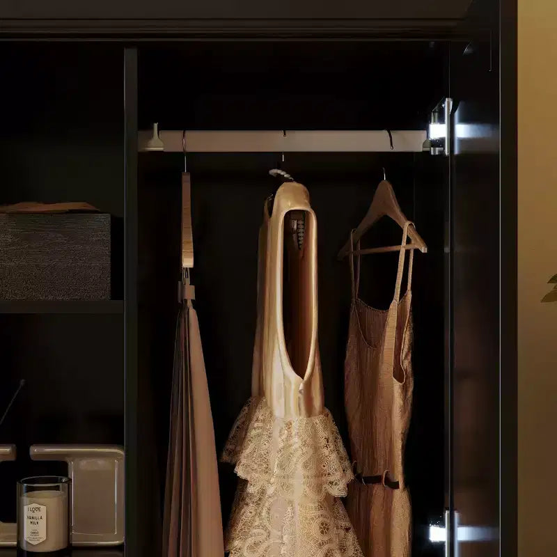 Armoire-penderie Famapy 2 portes et 3 tiroirs avec pieds hauts