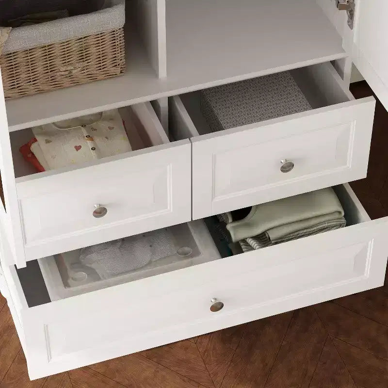 Armoire-penderie Famapy 2 portes et 3 tiroirs avec pieds hauts