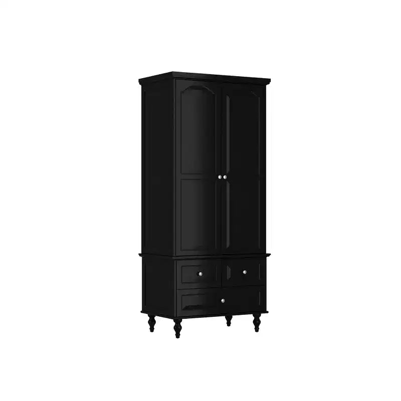 Armoire-penderie Famapy 2 portes et 3 tiroirs avec pieds hauts