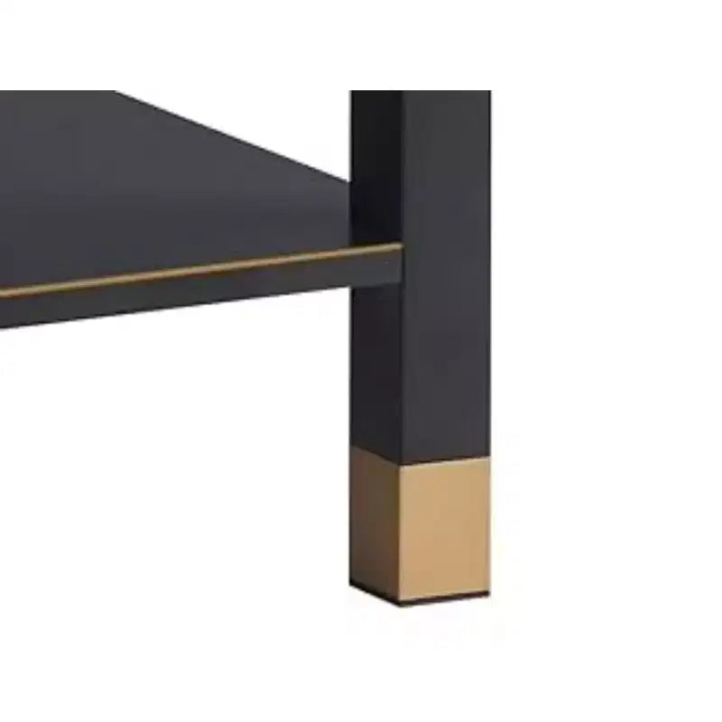 Table basse GDFStudio Everett en verre maillé doré avec cadre en métal