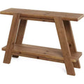 Lantine 43.3 Solid Wood Entryway Table, 2-Tier Farmhouse Console Table with Storage, Narrow Sofa Table Behind Couch for Hallway, Foyer