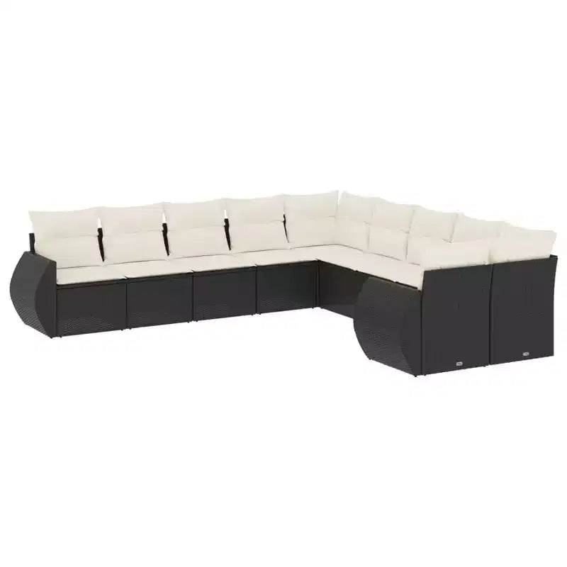 vidaXL Garden Sofa Set Black, Cream White