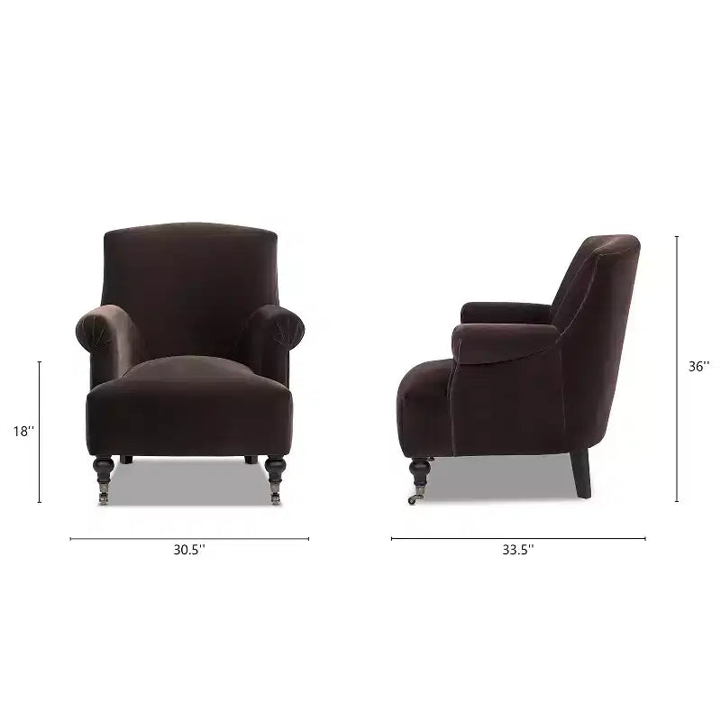 Fauteuil d'appoint Jennifer Taylor Home Eloise 30 avec accoudoirs plissés