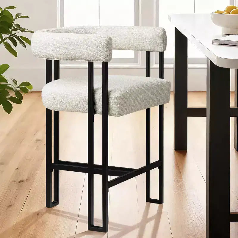 Tabourets de bar rembourrés modernes à hauteur de comptoir, tabourets de 24 pouces pour îlot de cuisine avec dossier, chaises de comptoir en tissu pour salle à manger ou bar à la maison - Panipeachy