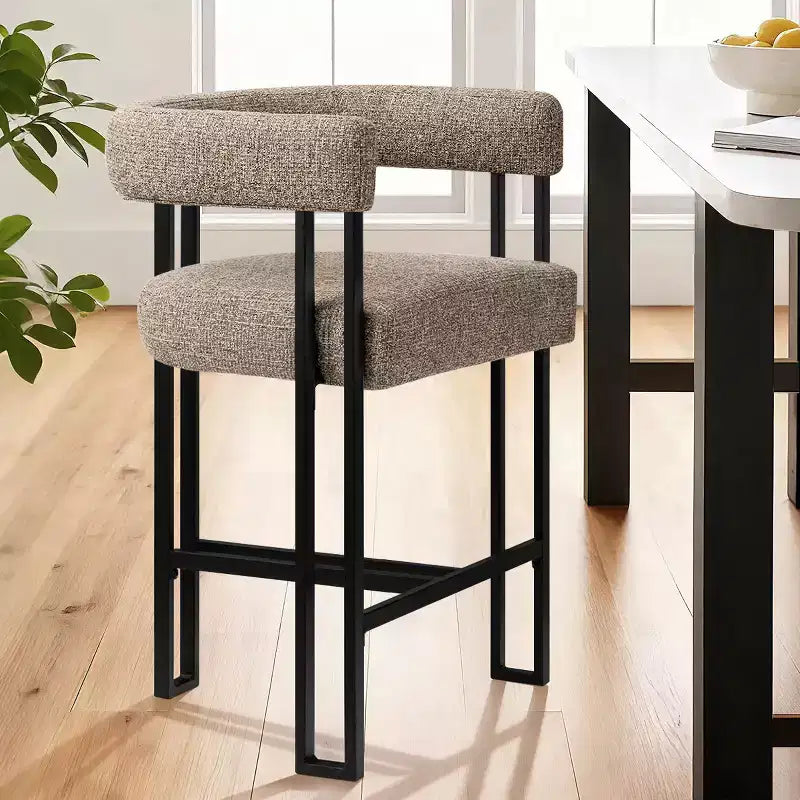 Tabourets de bar rembourrés modernes à hauteur de comptoir, tabourets de 24 pouces pour îlot de cuisine avec dossier, chaises de comptoir en tissu pour salle à manger ou bar à la maison - Panipeachy