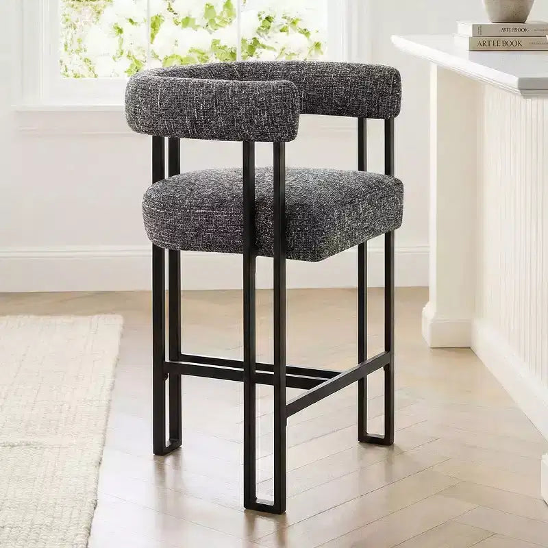 Tabourets de bar rembourrés modernes à hauteur de comptoir, tabourets de 24 pouces pour îlot de cuisine avec dossier, chaises de comptoir en tissu pour salle à manger ou bar à la maison - Panipeachy