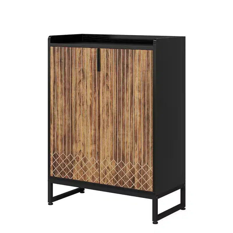 MAYEERTY Meuble à chaussures en bois avec 2 portes, design anti-poussière pour entrée/couloir