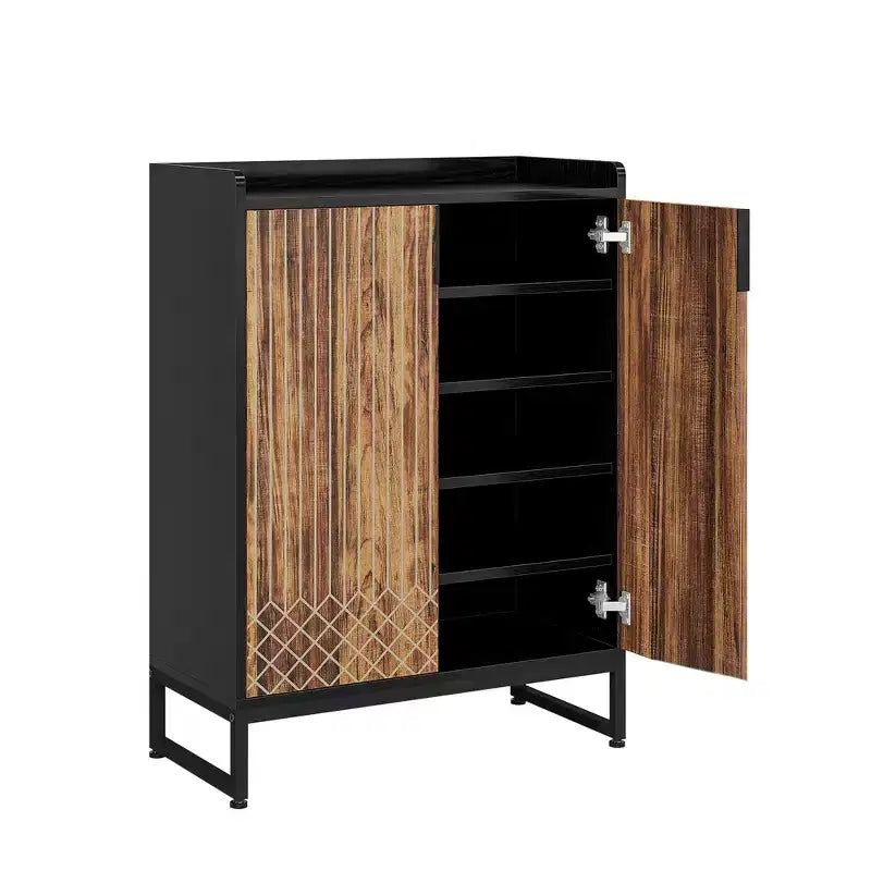 MAYEERTY Meuble à chaussures en bois avec 2 portes, design anti-poussière pour entrée/couloir