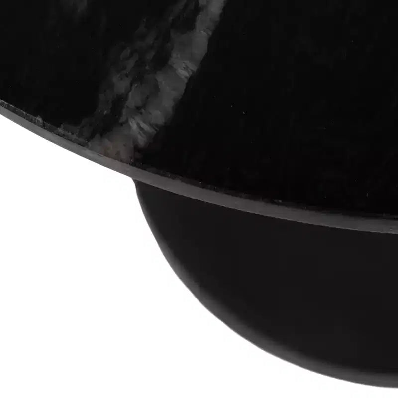 Table basse et d'appoint ronde pour petits espaces - Design à base incurvée avec plateau en bois pour la décoration du salon, de la chambre et de la maison - 22, doré et noir