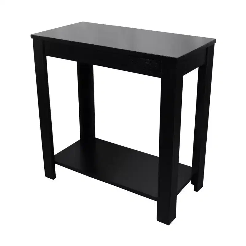 Table d'appoint avec étagère HomeRoots 24 noire