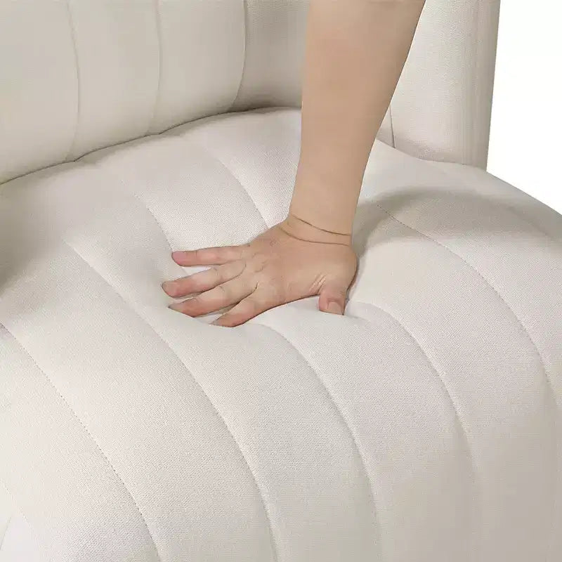 Fauteuil d'appoint contemporain pivotant à 360 degrés en tissu avec dossier incurvé GDFStudio Avery