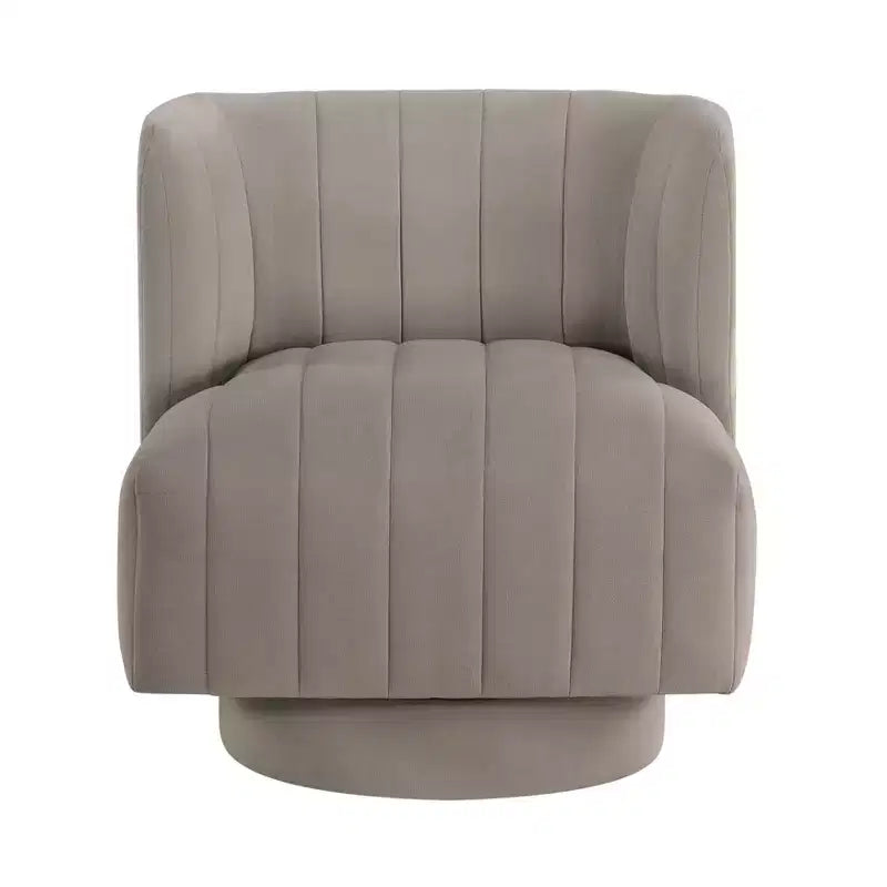 Fauteuil d'appoint contemporain pivotant à 360 degrés en tissu avec dossier incurvé GDFStudio Avery