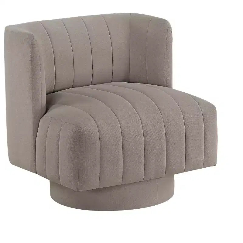 Fauteuil d'appoint contemporain pivotant à 360 degrés en tissu avec dossier incurvé GDFStudio Avery