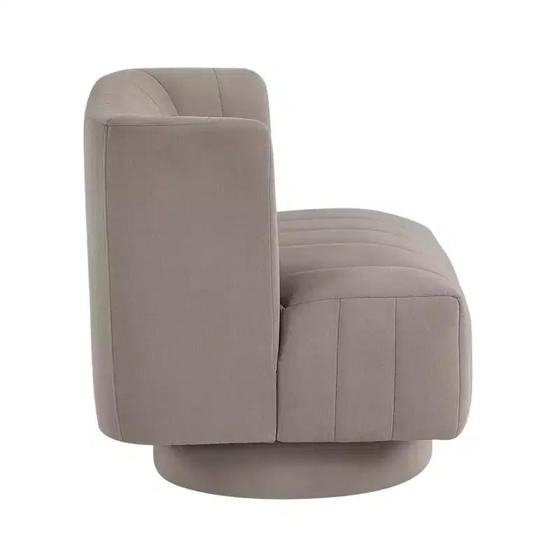 Fauteuil d'appoint contemporain pivotant à 360 degrés en tissu avec dossier incurvé GDFStudio Avery