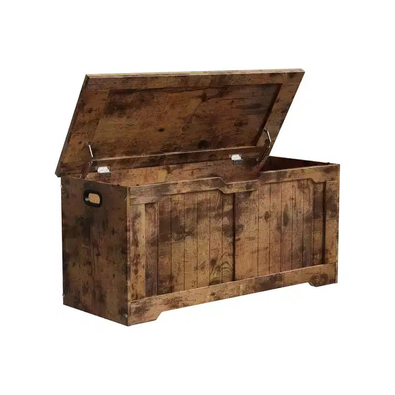 Banc de rangement en bois à dessus relevable de 39,4 po, organisateur d'entrée vintage et coffre à jouets, meuble d'appoint multifonctionnel pour la maison ou le salon