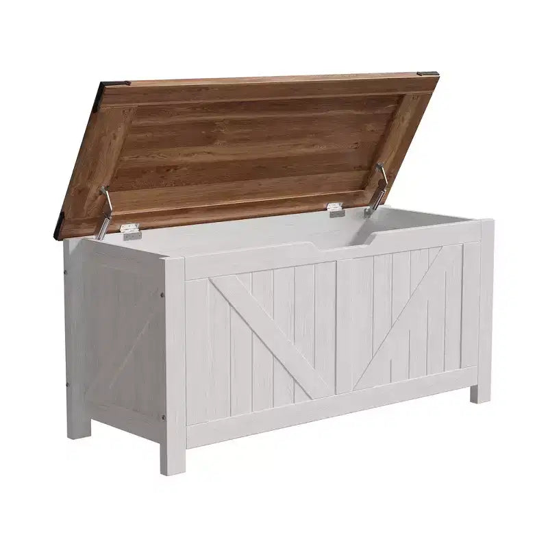 Banc de rangement en bois à dessus relevable de 39,4 po, organisateur d'entrée vintage et coffre à jouets, meuble d'appoint multifonctionnel pour la maison ou le salon