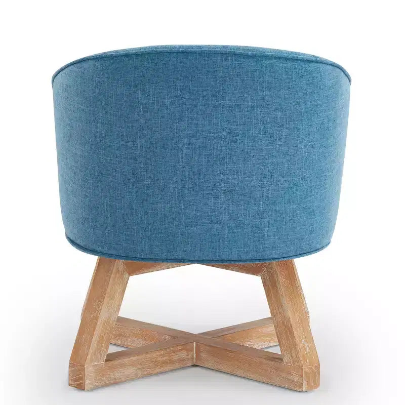 Fauteuil pivotant à 360°, fauteuil de salon en lin avec base en bois en forme de croix, fauteuil pour salon, chambre, bureau - ModernLuxe