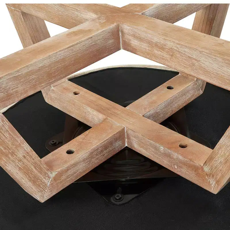Fauteuil pivotant à 360°, fauteuil de salon en lin avec base en bois en forme de croix, fauteuil pour salon, chambre, bureau - ModernLuxe
