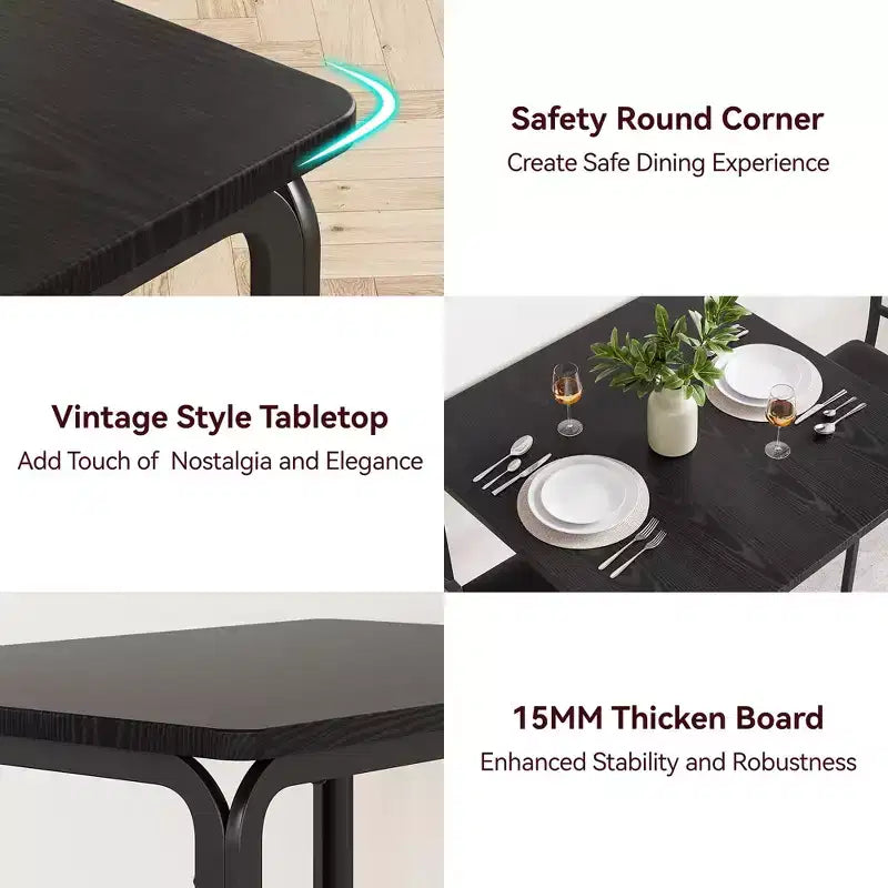 Ensemble de salle à manger carré 2 pièces peu encombrant pour 2 personnes, table et chaises compactes pour cuisine, appartement, coin petit-déjeuner et petits espaces de salle à manger, 73,9x73,9x76,2 cm