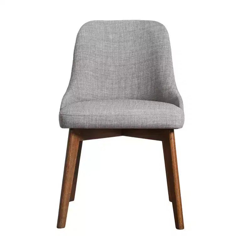 PexFix Chaises de salle à manger rembourrées en bois massif, lot de 2, chaises d'appoint de cuisine en tissu de style Mid-Century avec dossier ergonomique et revêtement en lin respirant