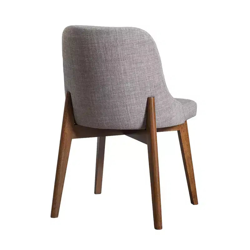 PexFix Chaises de salle à manger rembourrées en bois massif, lot de 2, chaises d'appoint de cuisine en tissu de style Mid-Century avec dossier ergonomique et revêtement en lin respirant
