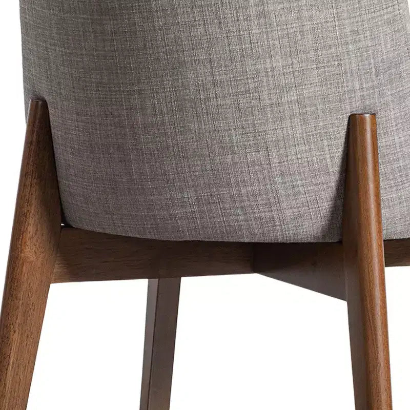 PexFix Chaises de salle à manger rembourrées en bois massif, lot de 2, chaises d'appoint de cuisine en tissu de style Mid-Century avec dossier ergonomique et revêtement en lin respirant
