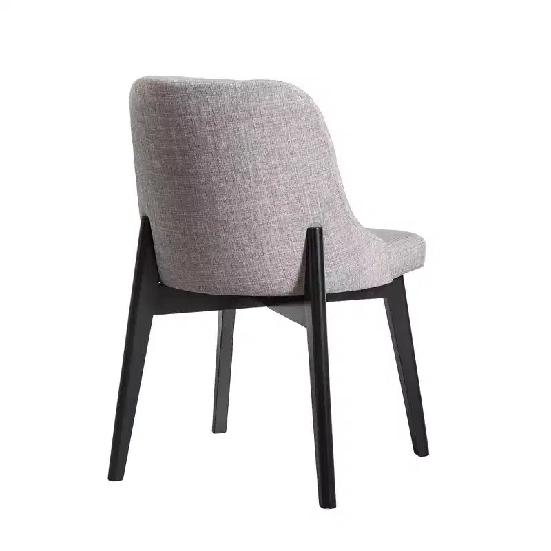 PexFix Chaises de salle à manger rembourrées en bois massif, lot de 2, chaises d'appoint de cuisine en tissu de style Mid-Century avec dossier ergonomique et revêtement en lin respirant
