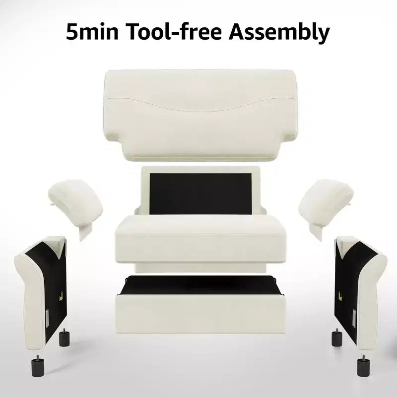Dyonery 44.5 Fauteuil d'appoint surdimensionné, Fauteuil de lecture confortable en chenille très grand pour salon, chambre, appartement, assemblage sans outils