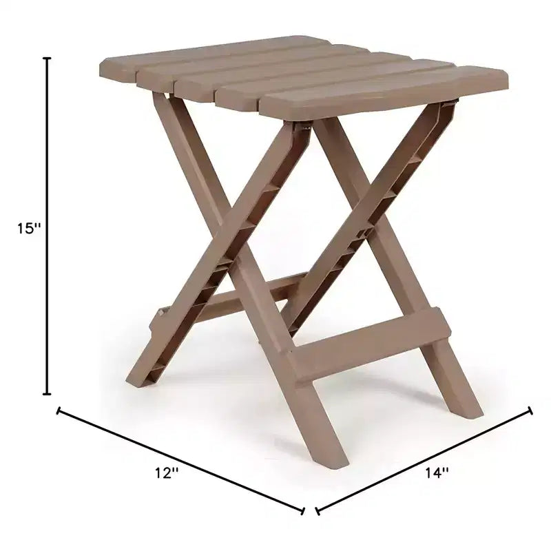 Camco Table d'appoint pliante portable Adirondack, petite, pour camping, résistante aux intempéries, antirouille, en plastique durable, pour utilisation intérieure et extérieure, coloris sauge