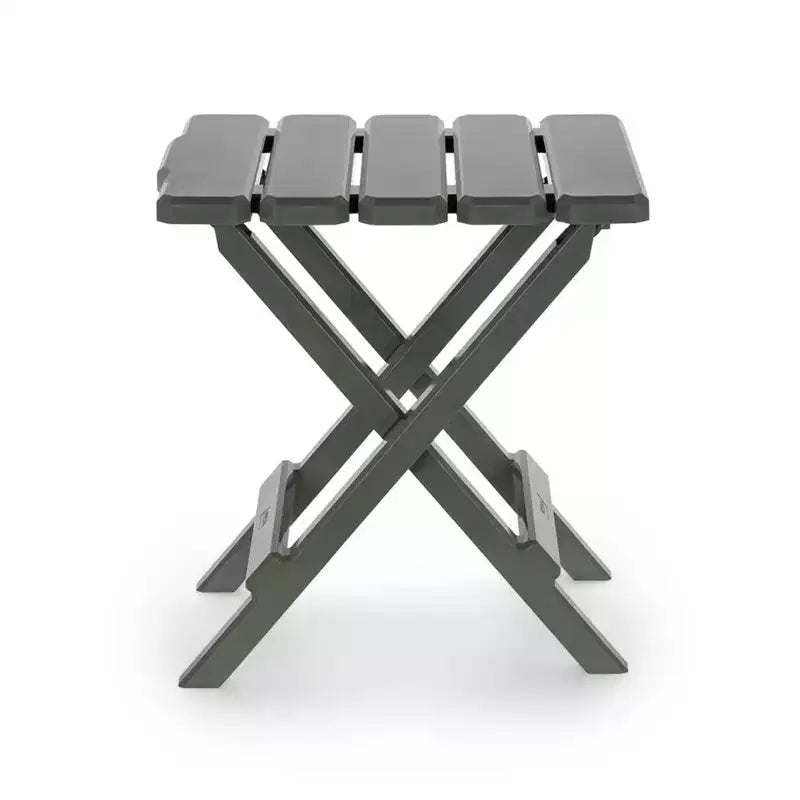Camco Table d'appoint pliante portable Adirondack, petite, pour camping, résistante aux intempéries, antirouille, en plastique durable, pour utilisation intérieure et extérieure, coloris sauge