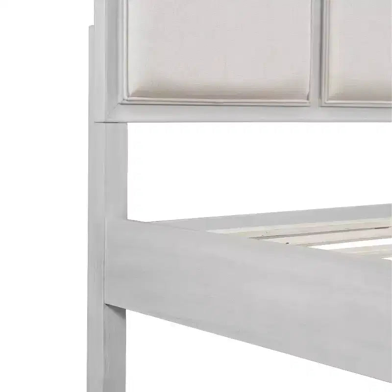 Cadre de Lit Plateforme Christopher Knight Home Madison Moderne Ferme en Bois avec Tête de Lit Rembourrée