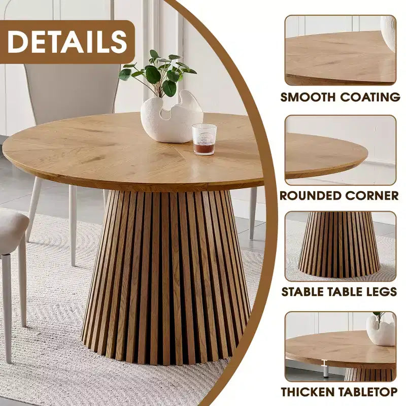 Table à manger ovale peu encombrante avec pieds à lattes pour salon