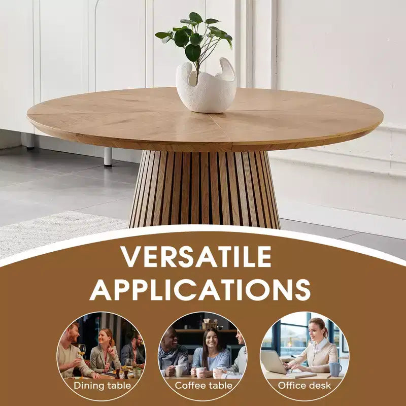 Table à manger ovale peu encombrante avec pieds à lattes pour salon