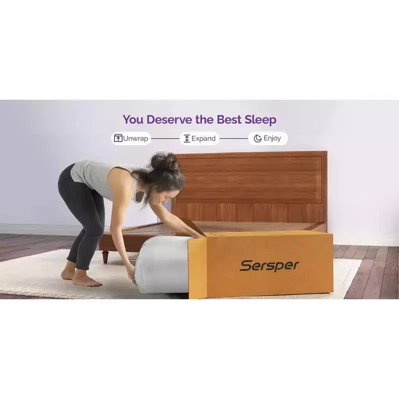 Sersper matelas hybride à ressorts et mousse à mémoire de forme 12 pouces - Compatible avec les lits plateformes, les sommiers tapissiers ou les lits à lattes
