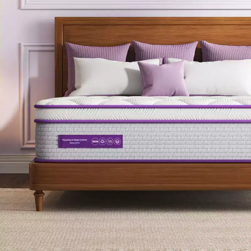 Sersper matelas hybride à ressorts et mousse à mémoire de forme 12 pouces - Compatible avec les lits plateformes, les sommiers tapissiers ou les lits à lattes