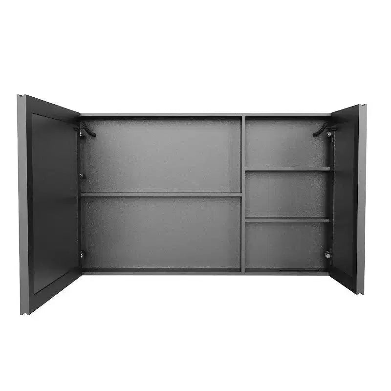 FAMYYT Armoire à pharmacie en aluminium de 99 cm L x 61 cm H avec miroir et éclairage, antibuée, facile à installer