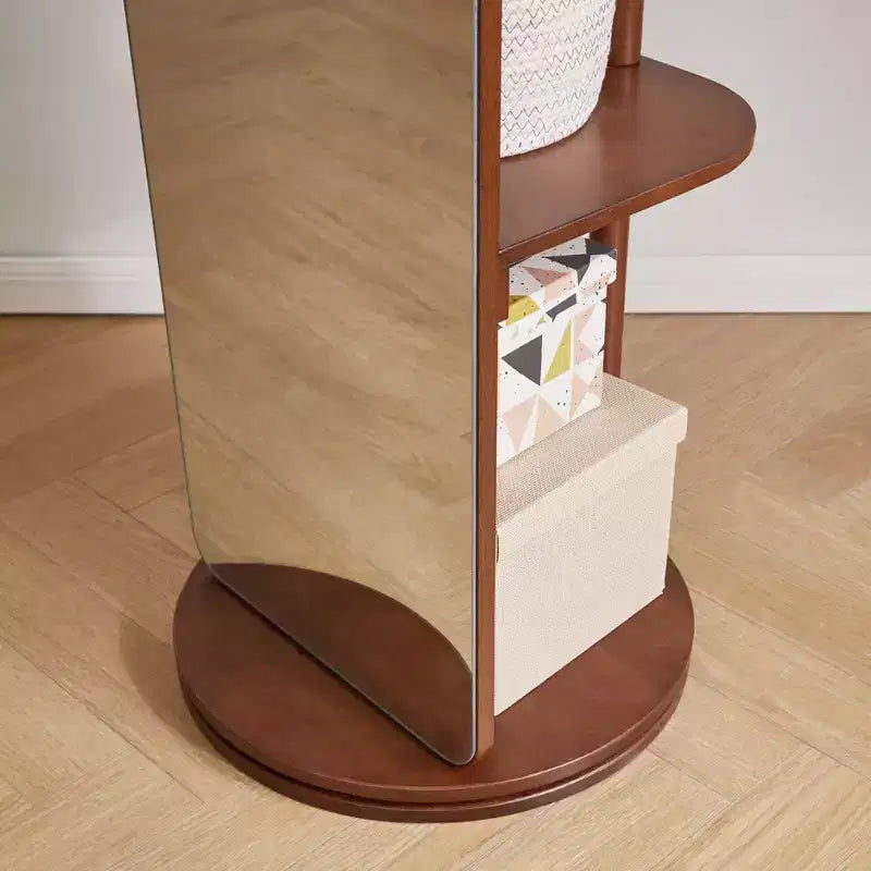 GDFStudio Emeka – Miroir moderne pleine longueur de 69 po avec pied pivotant, porte-manteau et miroir